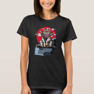 Samurai Cat Japansk Katana Warrior Ninja Sword VI T Shirt