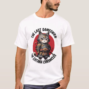 Samurai Cat Manar White T Shirt