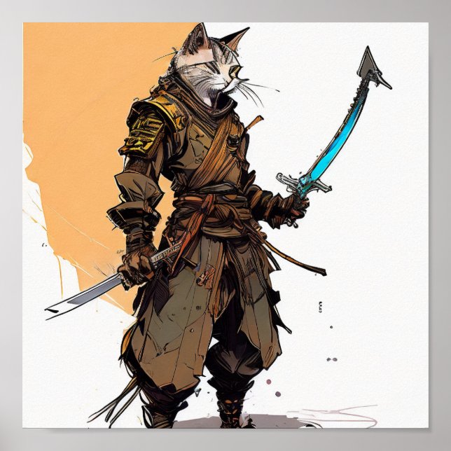 Samurai Cat Poster (Framsidan)
