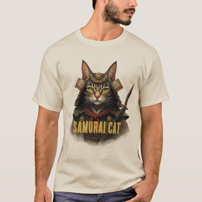 Samurai Cat T Shirt (Framsida)