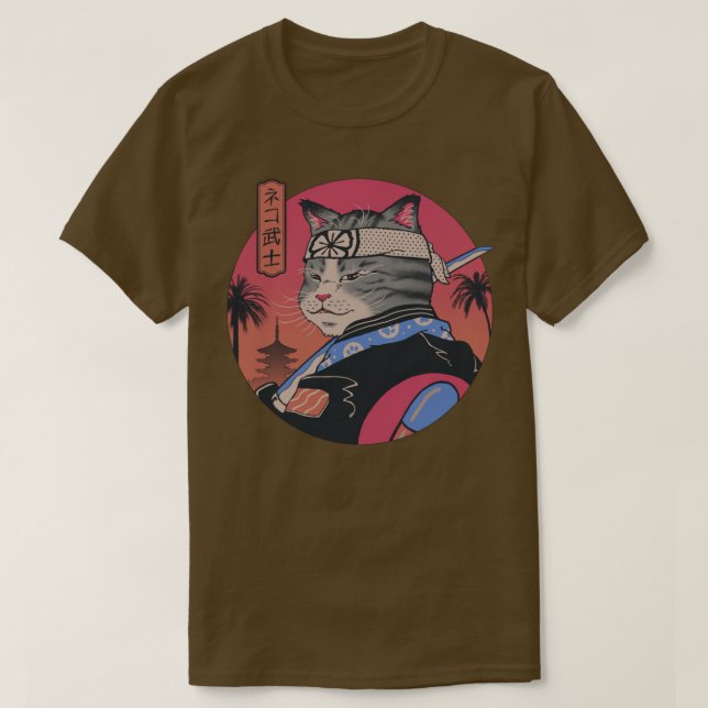 Samurai Cat T Shirt (Design framsida)