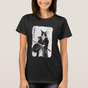 Samurai Cat Vintage Japansk Ukiyo-e Krigar Konst G T Shirt
