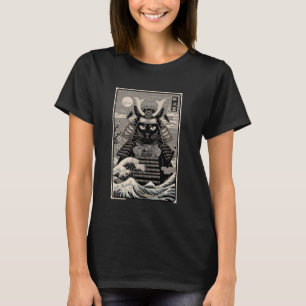 Samurai Cat Vintage Japanska Ukiyo e Art T Shirt
