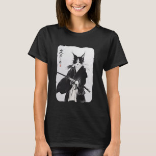 Samurai Cat Vintage Japanska Ukiyo-e Warrior Art G T Shirt