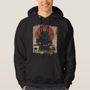 Samurai Cat Warrior Art Älskare Hoodie