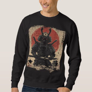 Samurai Cat Warrior Art Älskare Lång Ärmad Tröja