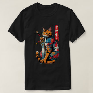 Samurai Cat Warrior – Epic Japanese Tattoo Style T Shirt