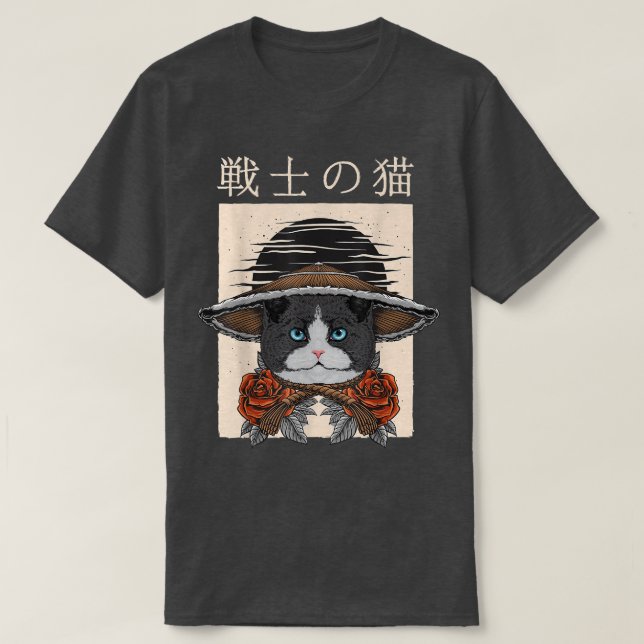 Samurai Cat Warrior T-Shirt (2) (Design framsida)