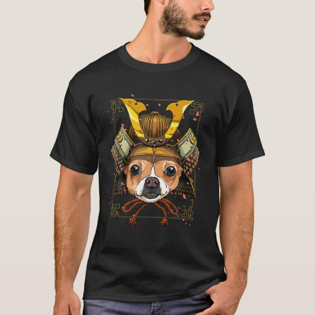 Samurai Chihuahua Hund Warrior Samurai Älskare Gif T Shirt (Framsida)