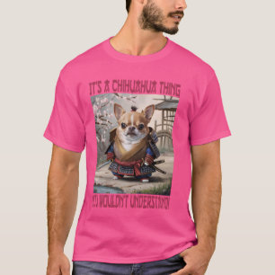 Samurai Chihuahua Sak Rolig hund T Shirt
