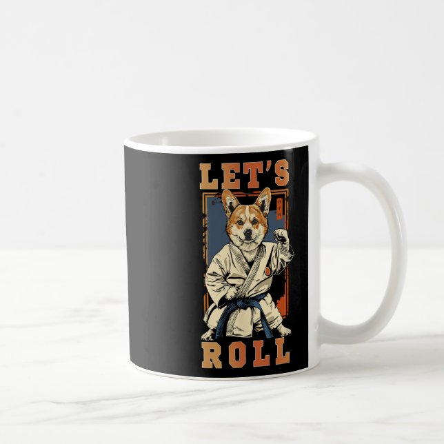 Samurai Corgi in Jiu Jitsu Gi Bjj Life Brazilian K Kaffemugg (Höger)