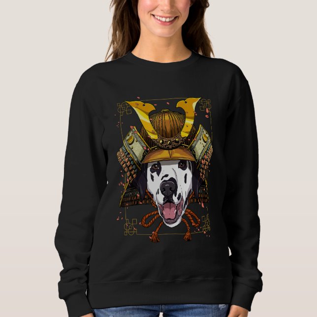 Samurai Dalmatian Spotted Dog  Japanese Warrior Bu T Shirt (Framsida)