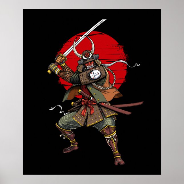 Samurai Demon Oni Poster (Framsidan)