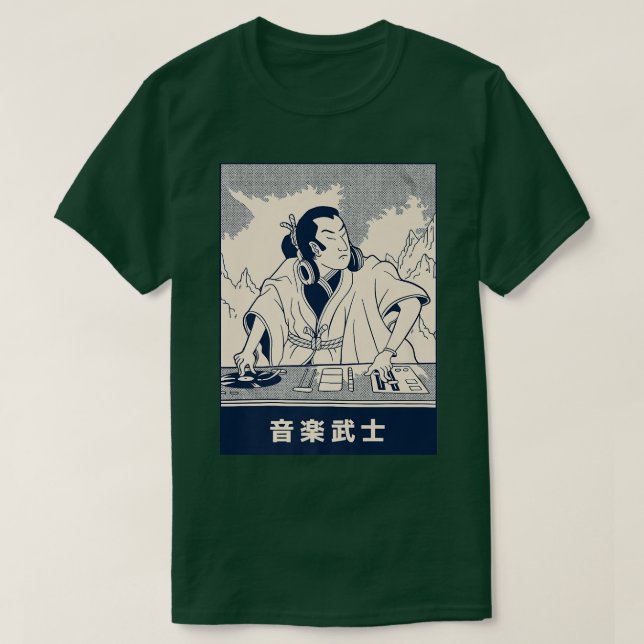Samurai DJ Japansk anime Illustration T Shirt (Design framsida)