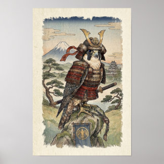 Samurai Falk Ukiyo-e - Japansk Rovfågel Poster
