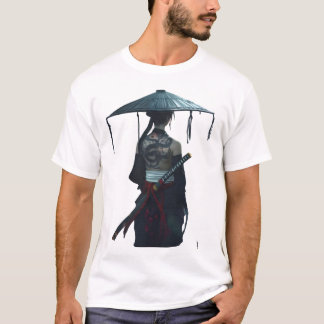Samurai Feodal Krigare 1X00005 VIT UTAN BG T Shirt