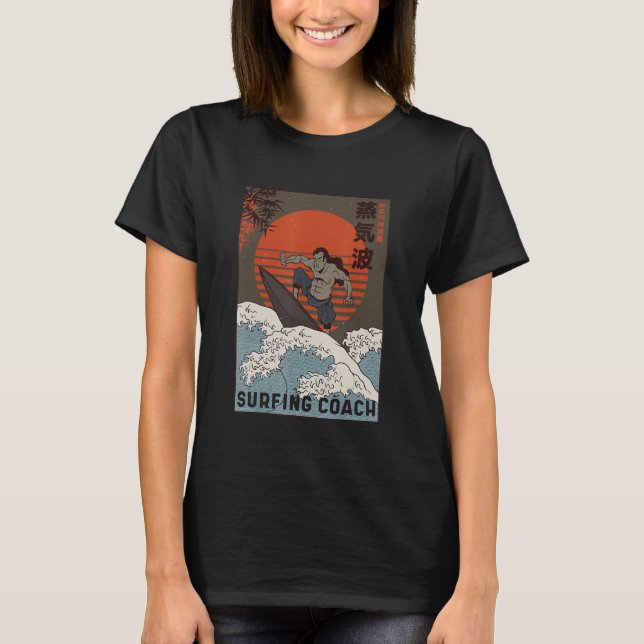 Samurai Fighter as Surfa Coach Summer Top Design T Shirt (Framsida)