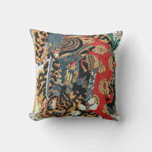 Samurai Fighting a Tiger, Kuniyoshi, Ukiyo-e Kudde