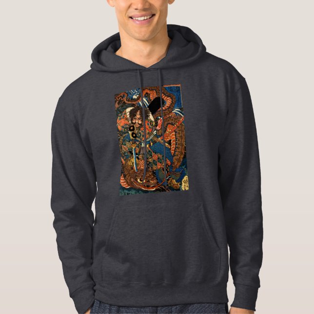 SAMURAI FIGHTING MONSTER HOODIE (Framsida)
