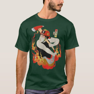 Samurai Firefighter Fireman Ukiyoe Japanska Warrio T Shirt