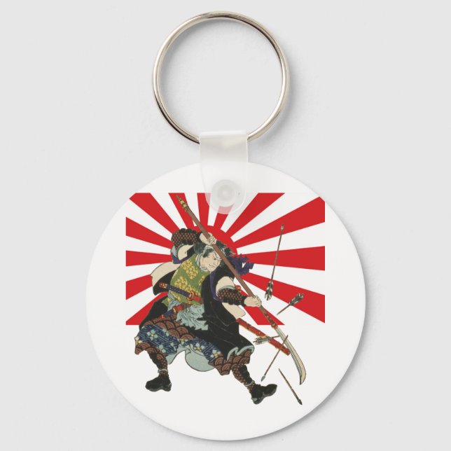 Samurai Flagga Keychain Nyckelring (Framsida)