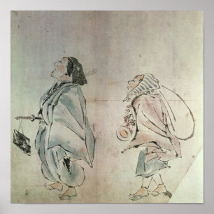 Samurai följs av en anställd poster