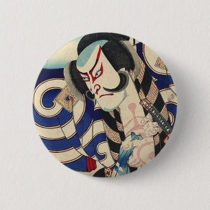 samurai för japan för stridighet för knapp