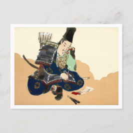 Samurai från Momoyogusa-Flowers av kamisaka Sekka Vykort