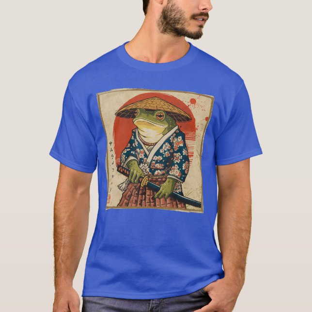 Samurai Frog Japanese Funny Anime Gifts For Men Wo T Shirt (Framsida)