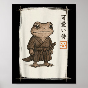 Samurai Frog Japansk Art Anime Funny Manar Women K Poster