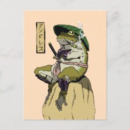 Samurai Frog Poster Faux Kanvastryck AkrylPrin Vykort