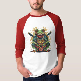 Samurai frog warrior Basic 3/4 Sleeve Raglan Shirt T Shirt