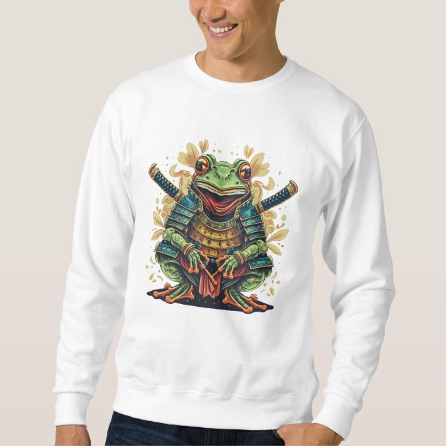 Samurai frog warrior Basic Sweatshirt (Framsida)