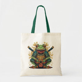 Samurai frog warrior Budget Tote Tygkasse