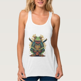 Samurai frog warrior Flowy Racerback Tank Top Linne Med Racerback