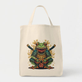 Samurai frog warrior Grocery Tote Tygkasse