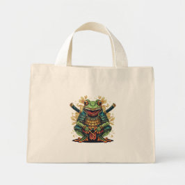 Samurai frog warrior Tiny Tote Mini Tygkasse