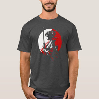 Samurai Geisha med Katana Stigning Sol Warrior Box T Shirt