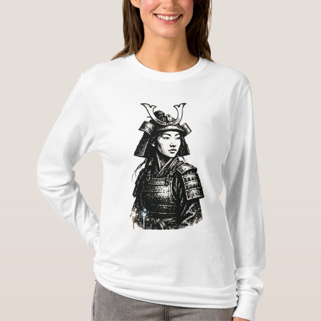 Samurai Girl street art T Shirt (Framsida)