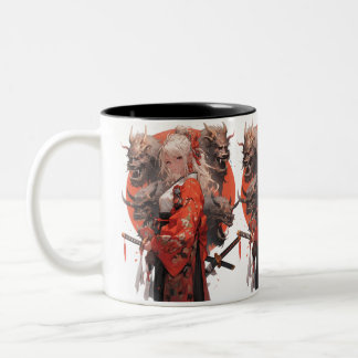 Samurai Girl Två-Tonad Mugg