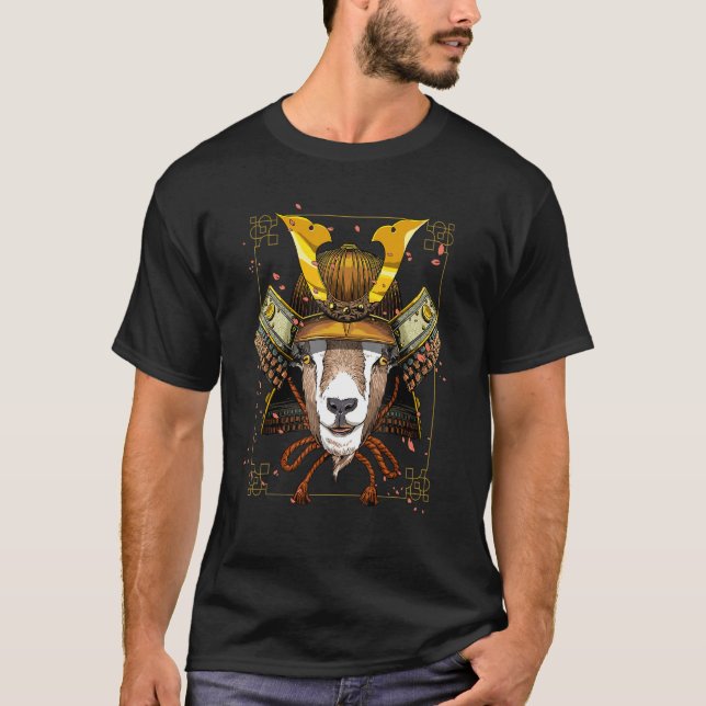 Samurai Goat Farmer Japanese Warrior Bushido Japan T Shirt (Framsida)