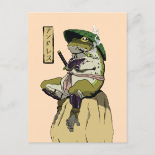 Samurai Groda Affisch Falskt Canvastryck Akryltryc Vykort