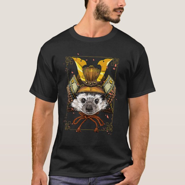 Samurai Hedgehog Japanese Warrior Bushido Japanese T Shirt (Framsida)