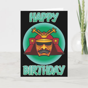 Samurai Helmet Birthday Card Kort