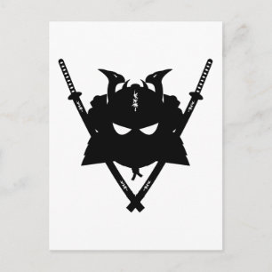 Samurai Helmet & Swords Postcard Vykort