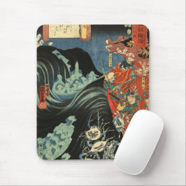 Samurai Hero Yoshitsune kämpar mot Taira Spöken Musmatta