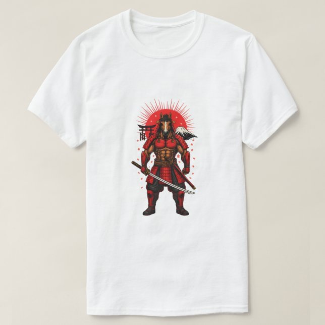 Samurai Horse Warrior – Japanese Muscle Art 2026 Y T Shirt (Design framsida)