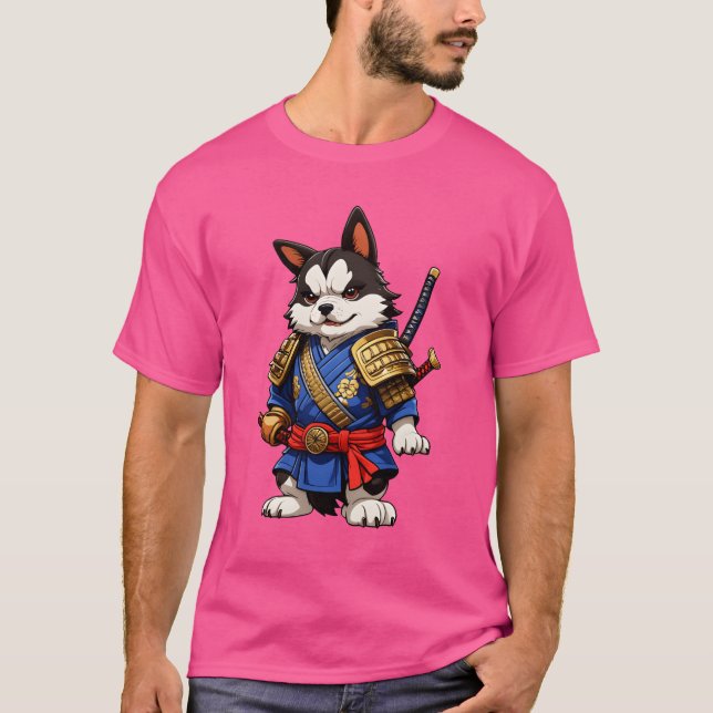 Samurai Hund vän T Shirt (Framsida)