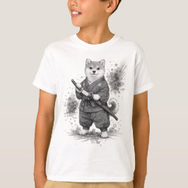 【Samurai Husky Ink Art T-Shirt】 T Shirt