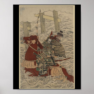 Samurai i Armor, på häst med ben och pilar Poster